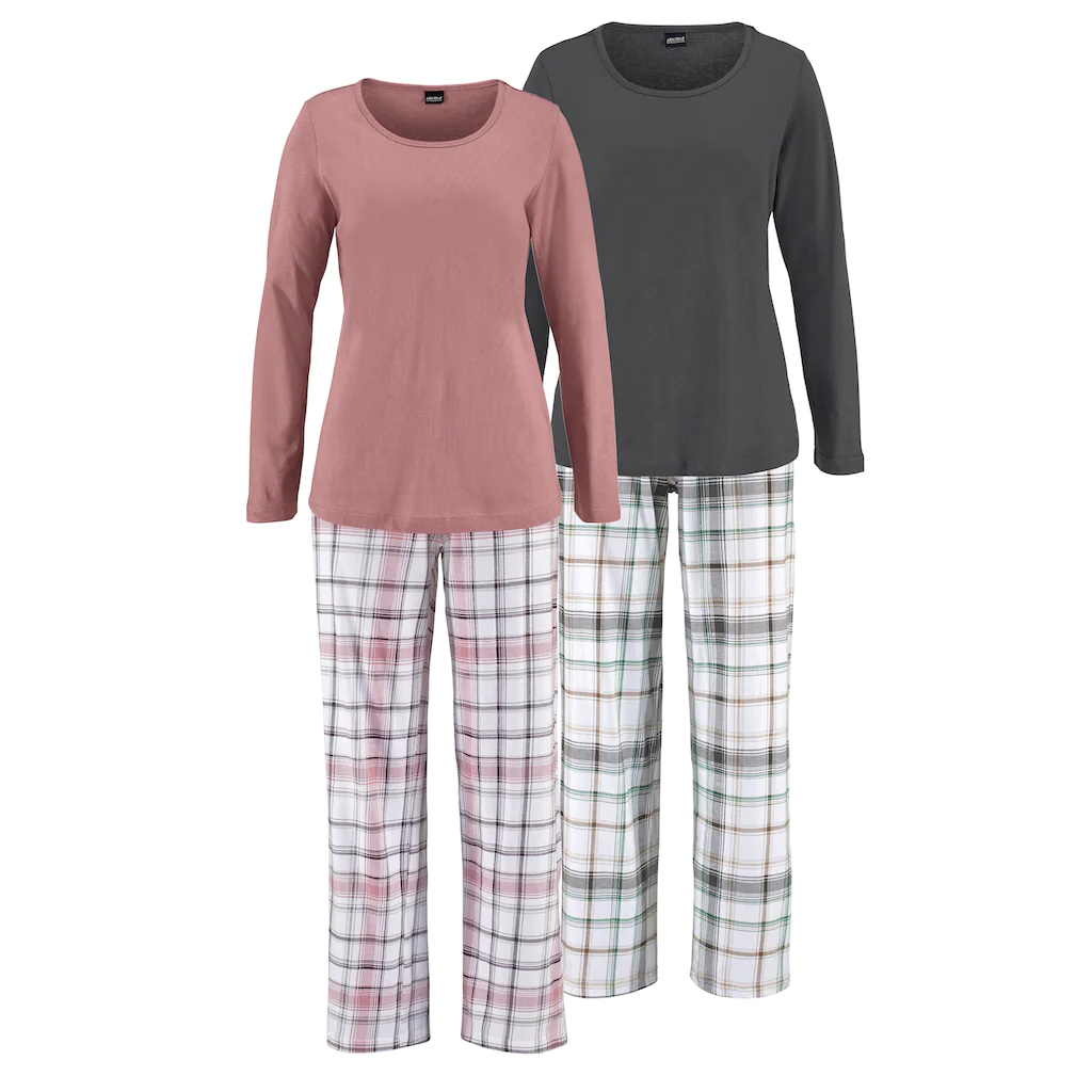 Arizona Schlafanzug (4 Tlg. 2 Stück) Mit Hose Im Karodesign ▷ Für