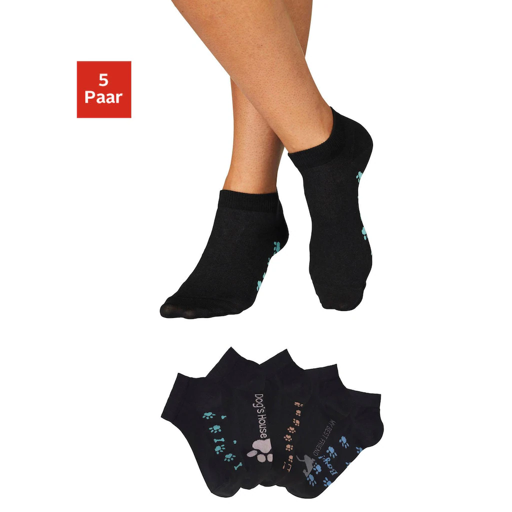 Arizona Sneakersocken (Packung 5 Paar) mit süßem Pfotendesign unter der Sohle online bestellen