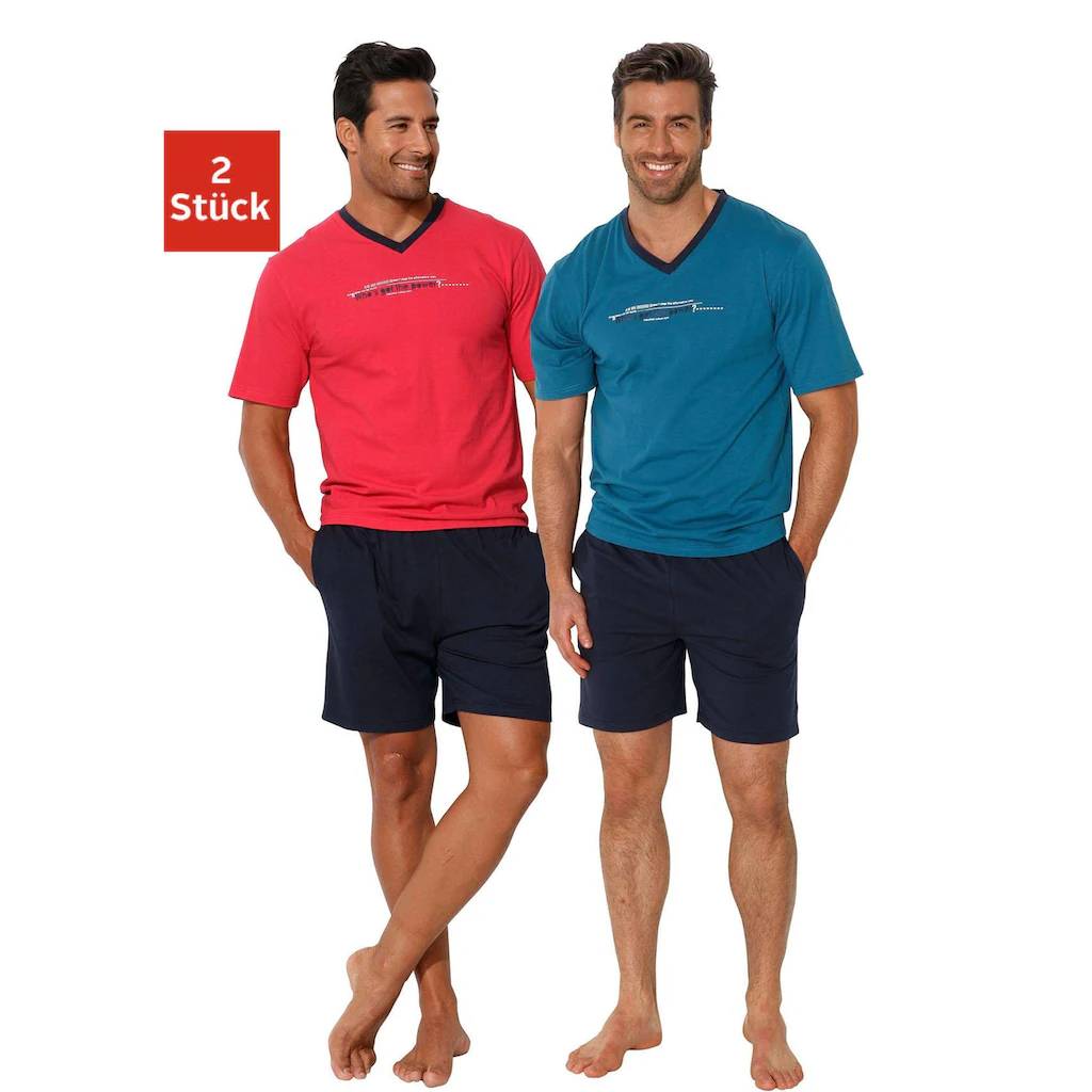 AUTHENTIC LE JOGGER Pyjama (Packung 4 tlg. 2 Stück) Schlafanzug mit Frontprint