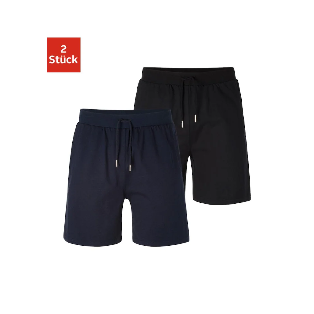 AUTHENTIC LE JOGGER Schlafshorts »kurze Relaxshort mit Kordel Jogginghose « aus reiner Baumwolle ▷ für