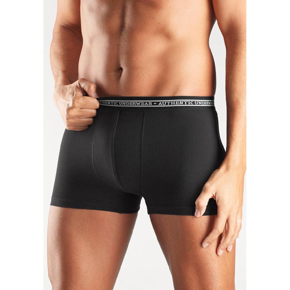 AUTHENTIC UNDERWEAR Boxer »Boxershorts Für Herren« (Packung 4 St.) Schwarzer Webbund Mit Logoschriftzug Online Bestellen
