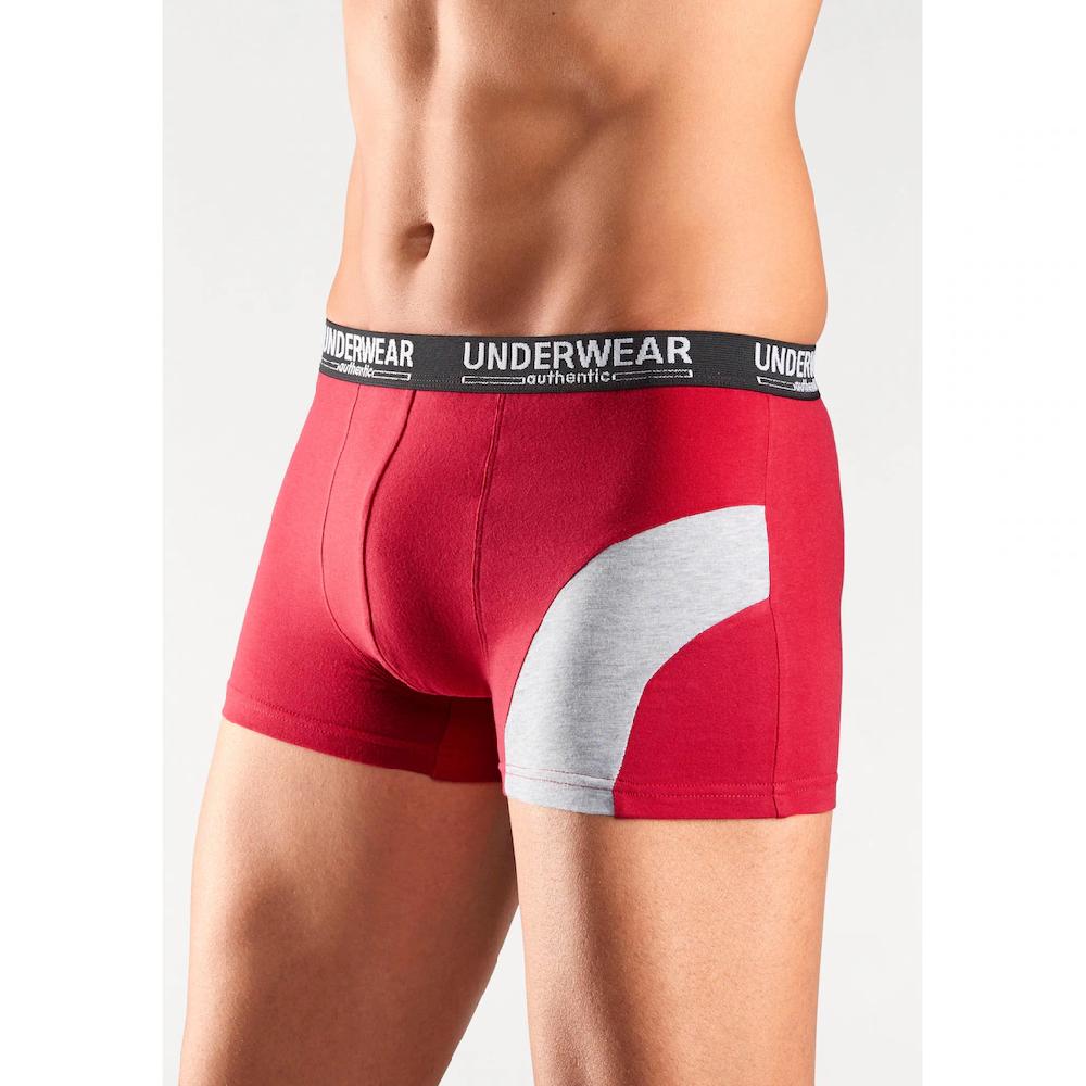 AUTHENTIC UNDERWEAR Boxer »Boxershorts Für Herren« (Packung 4 St.) Mit Kontrastfarbenen Einsatz Bestellen