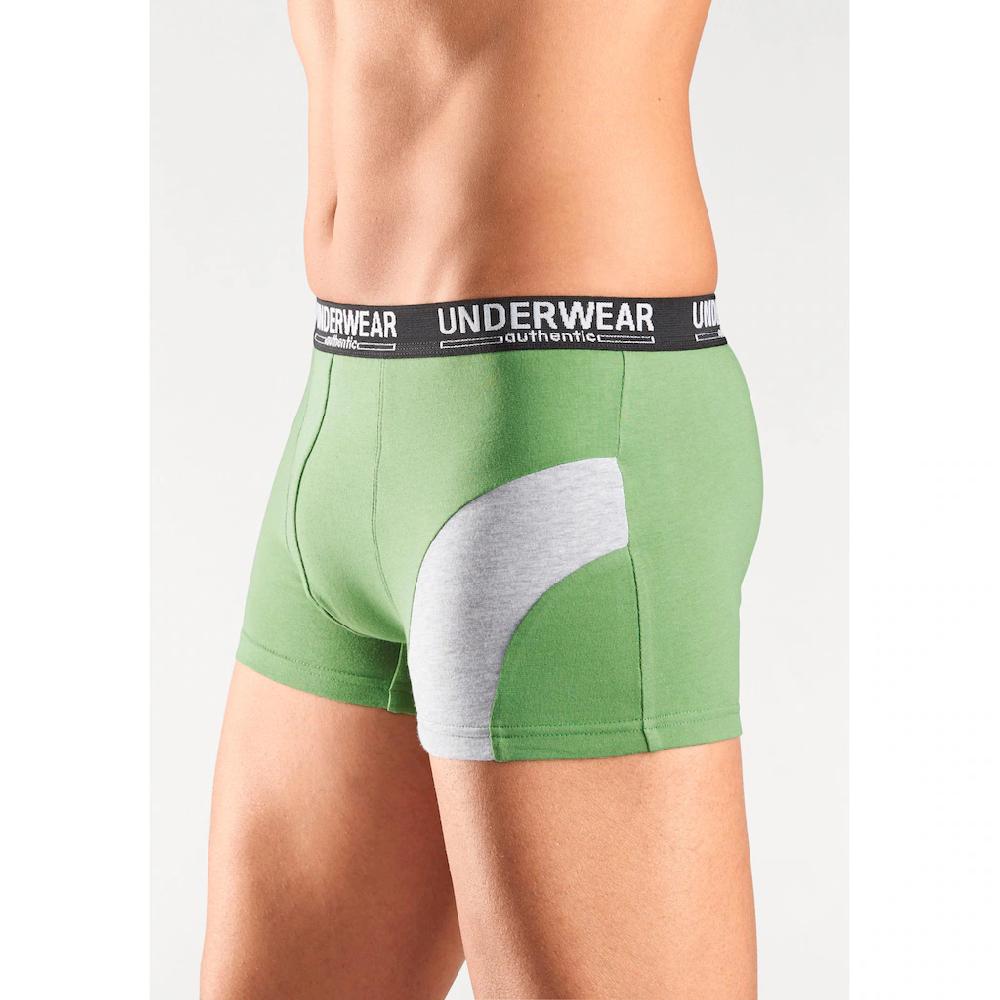 AUTHENTIC UNDERWEAR Boxer »Boxershorts Für Herren« (Packung 4 St.) Mit Kontrastfarbenen Einsatz Bestellen