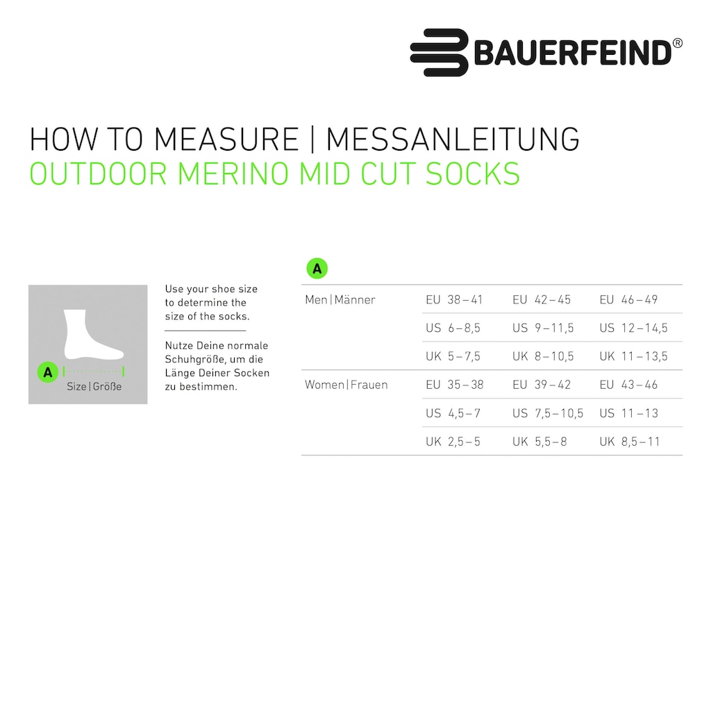 Bauerfeind Sportsocken »Outdoor Merino Mid Cut Socks Women« Für Damen ▷ Für