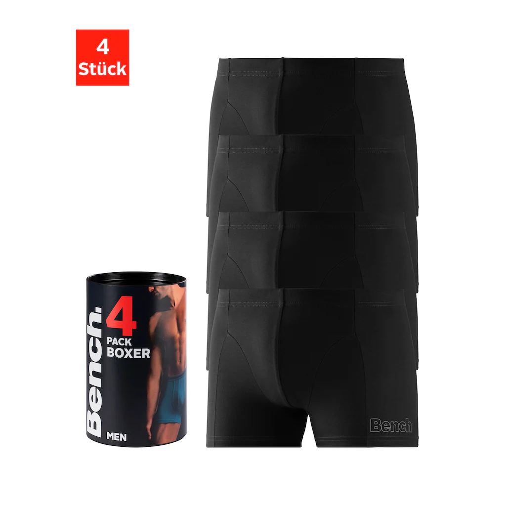 Bench. Boxer »Boxershorts für Herren« (Dose 4 St.) in der Dose mit kleinem Logodruck auf dem Bein ▷ für