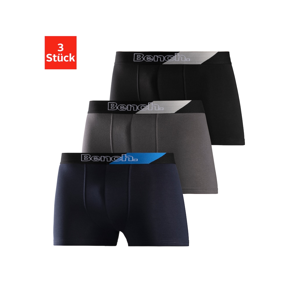 Bench. Boxer »Boxershorts für Herren« (Packung 3 St.) mit modischem Streifen im Webbund ▷ für