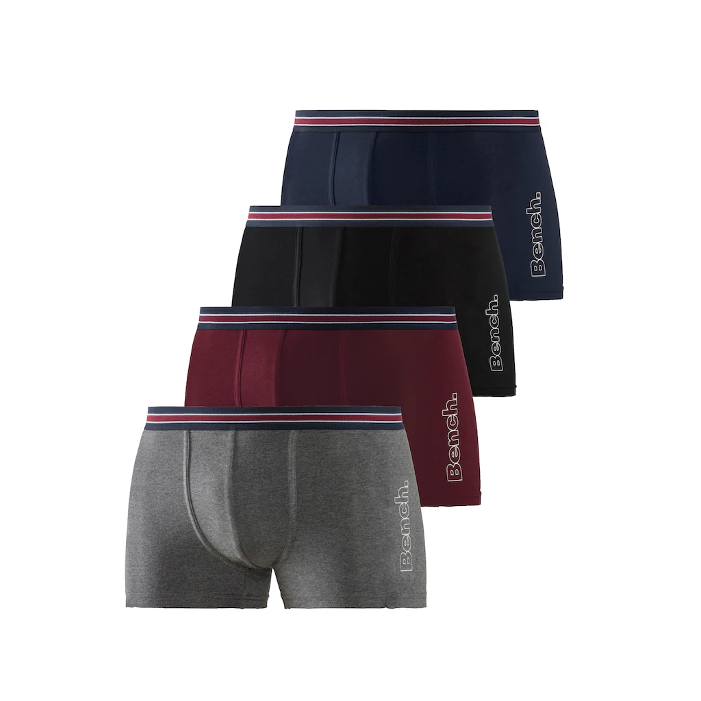 Bench. Boxer »Boxershorts Für Herren« (Packung 4 St.) Mit Seitlichem Logo Druck ▷ Für
