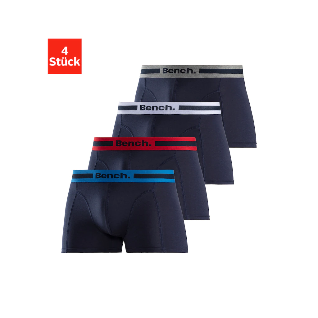 Bench. Boxer »Boxershorts für Herren« (Packung 4 St.) mit Overlock-Nähten vorn ▷ für