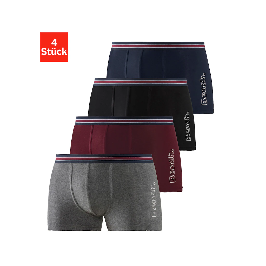 Bench. Boxer »Boxershorts für Herren« (Packung 4 St.) mit seitlichem Logo Druck ▷ für