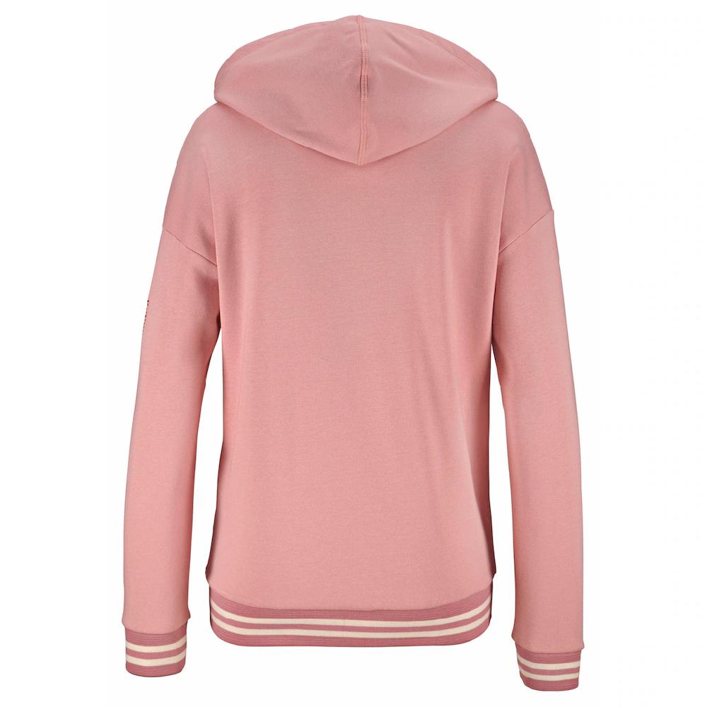 Bench. Kapuzensweatjacke Mit Gestreiften Bündchen Und Glanzprint Loungewear Loungeanzug