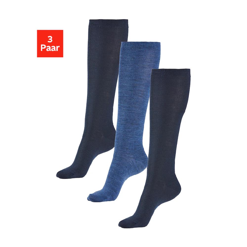 Bench. Kniestrümpfe (Packung 3 Paar) Damenkniestrümpfe mit wärmender Wolle ▷ für