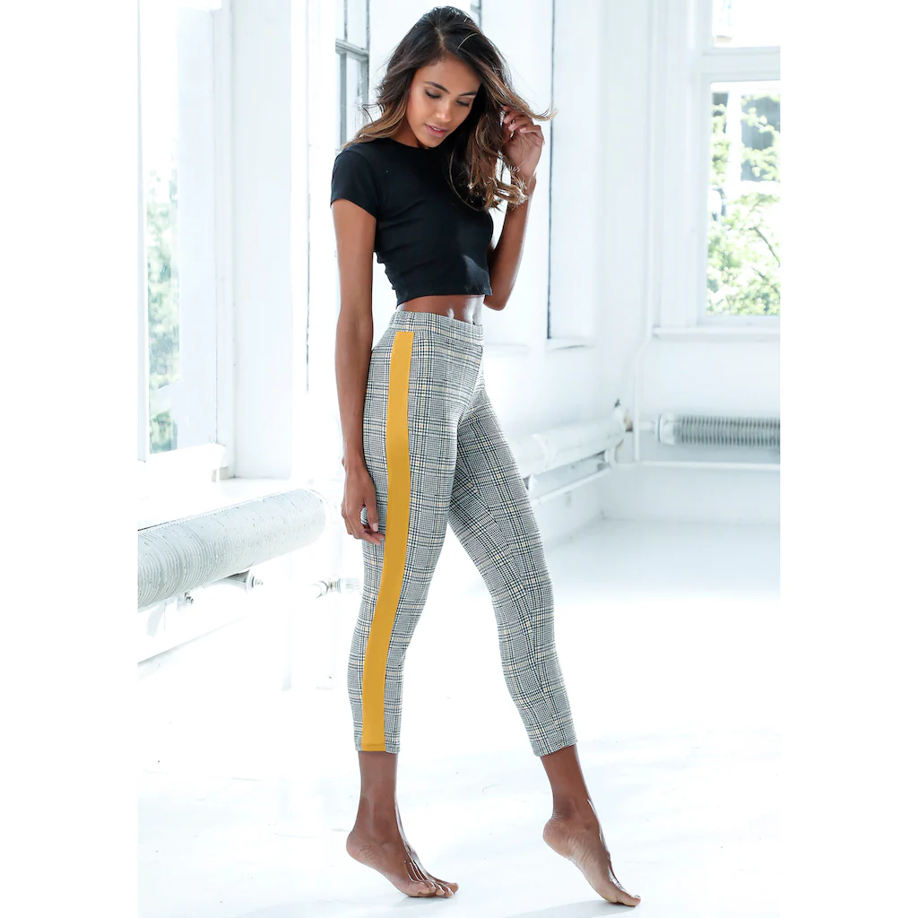 Bench. Loungewear 7/8-Leggings Mit Kontrastfarben Seitlichem Tape