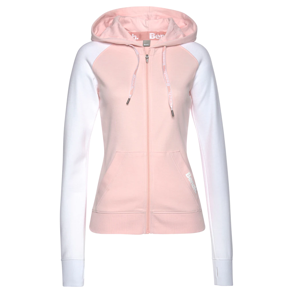Bench. Loungewear Kapuzensweatjacke Mit Farblich Abgesetzten Ärmeln Loungeanzug
