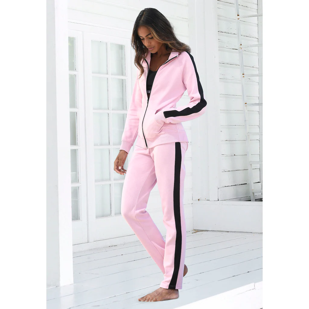 Bench. Loungewear Loungehose Mit Seitenstreifen Und Geradem Bein Loungeanzug