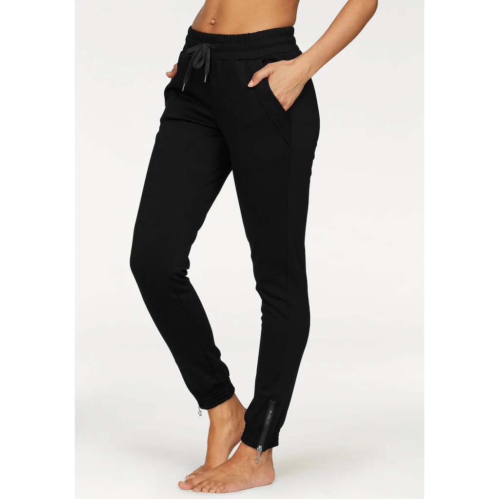 Bench. Loungewear Relaxhose mit schmalem Bein und Zipper am Saum Loungewear Loungeanzug