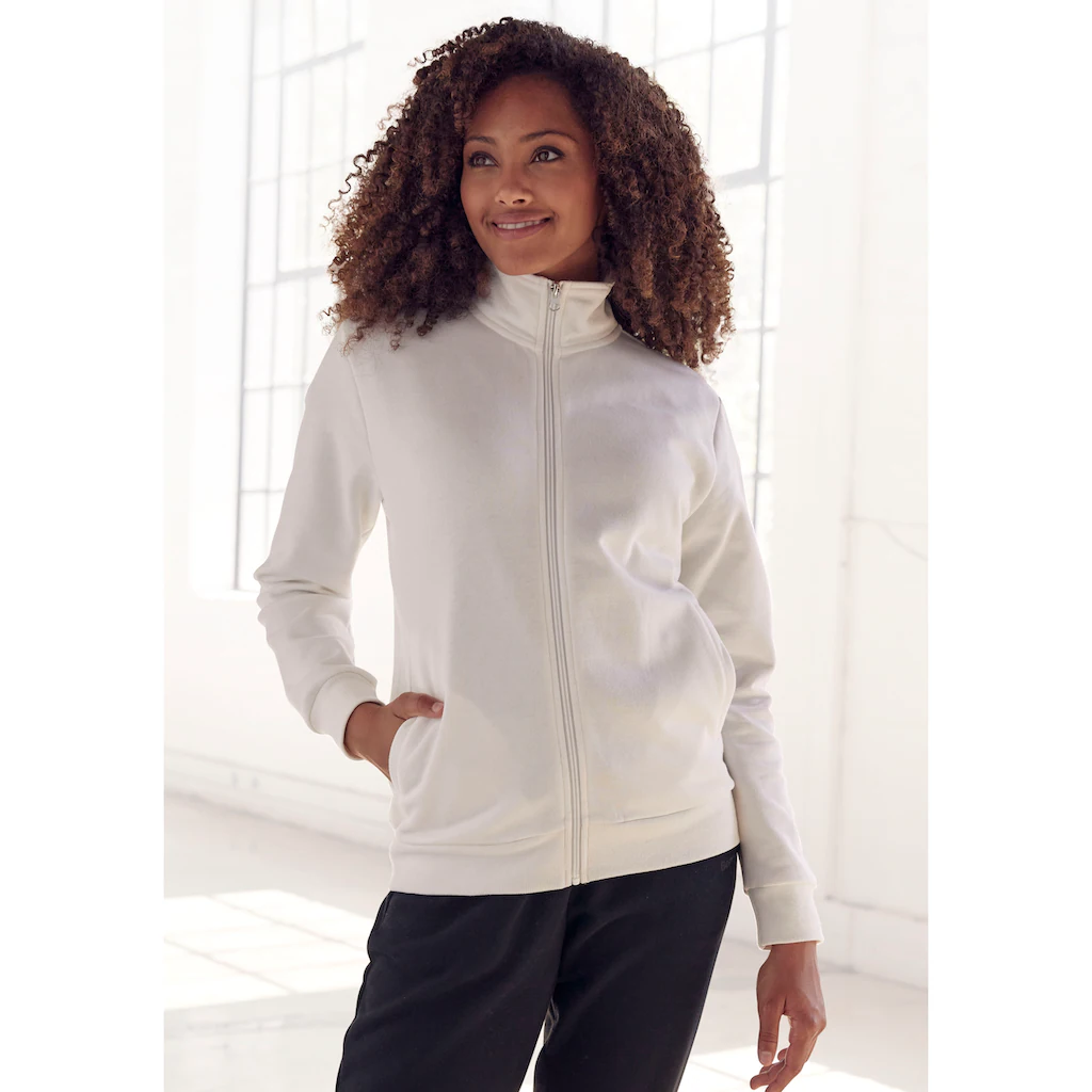 Bench. Loungewear Sweatjacke Loungejacke mit Stehkragen und glänzendem Logodruck Loungewear