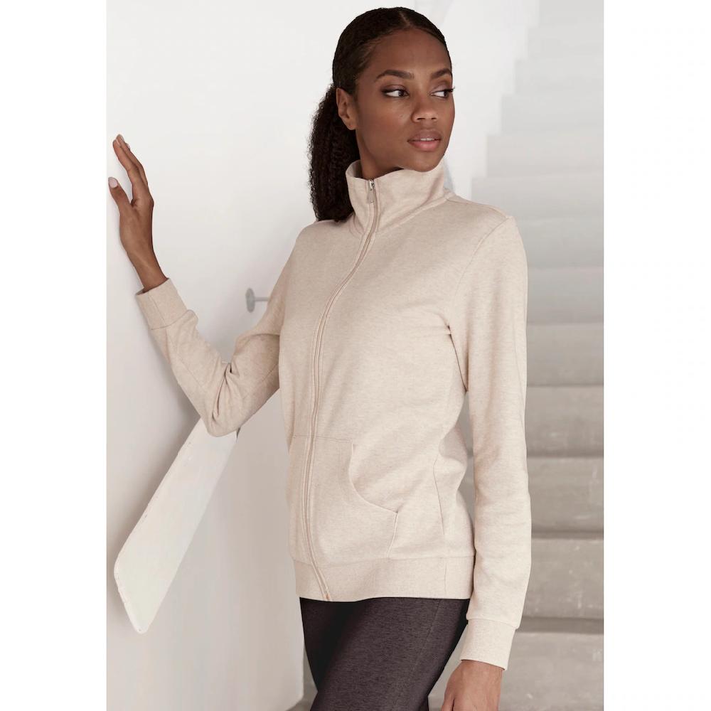 Bench. Loungewear Sweatjacke mit glänzender Logostickerei am Stehkragen Loungewear