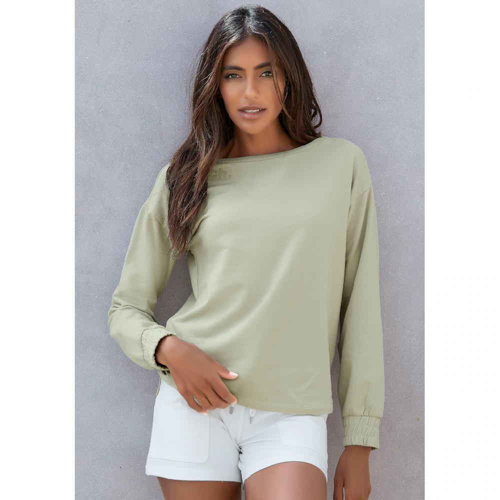 Bench. Loungewear Sweatshirt Mit Gerafften Ärmelbündchen Loungeanzug