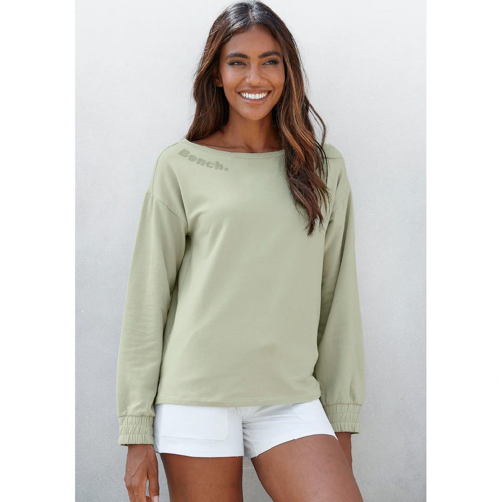 Bench. Loungewear Sweatshirt mit gerafften Ärmelbündchen Loungeanzug