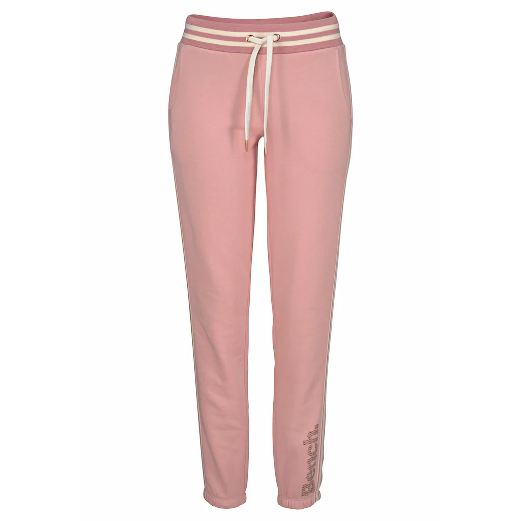 Bench. Relaxhose Mit Gestreiftem Bund Und Glanzprint Loungewear Loungeanzug