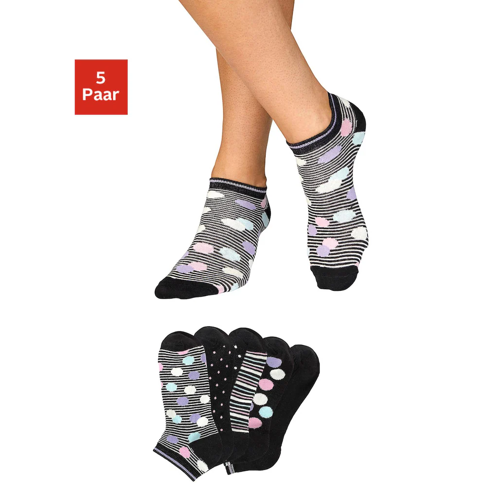 Bench. Sneakersocken (Packung 5 Paar) gestreift und gepunktet online kaufen