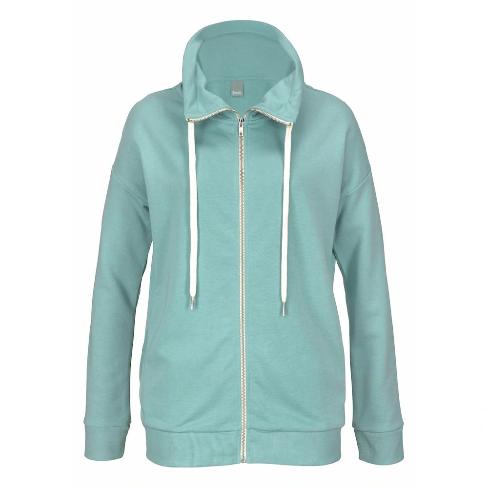 Bench. Sweatjacke Mit Glanzprint Am Stehkragen Loungeanzug