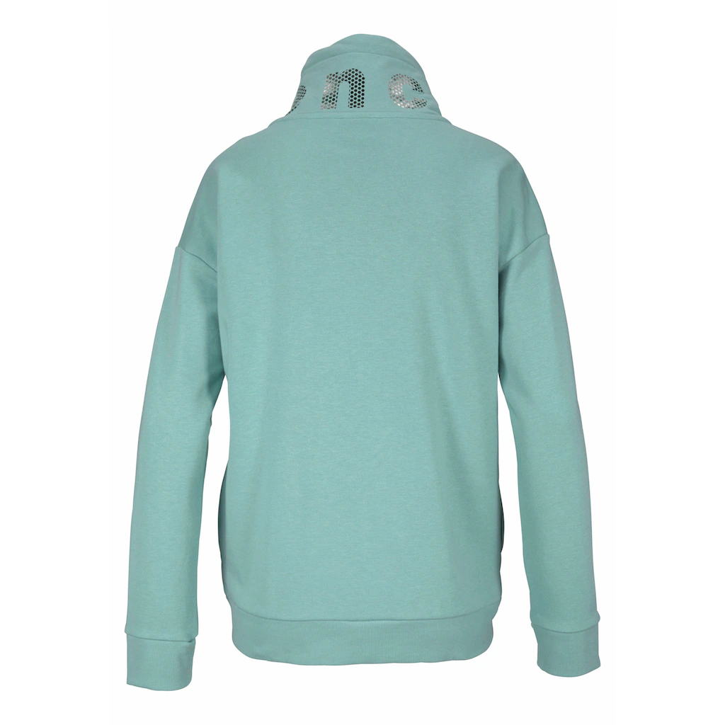 Bench. Sweatjacke Mit Glanzprint Am Stehkragen Loungeanzug