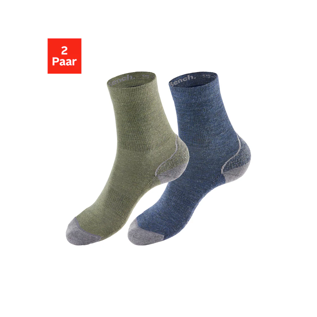 Bench. Wandersocken (Packung 2 Paar) Wollsocken aus flauschigem Material mit 51% Wolle