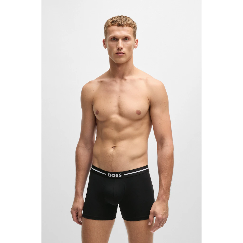 BOSS Boxershorts »BoxerBr 3P Bold« (3 St.) Mit Boss Logo-Elastikbund Online Kaufen