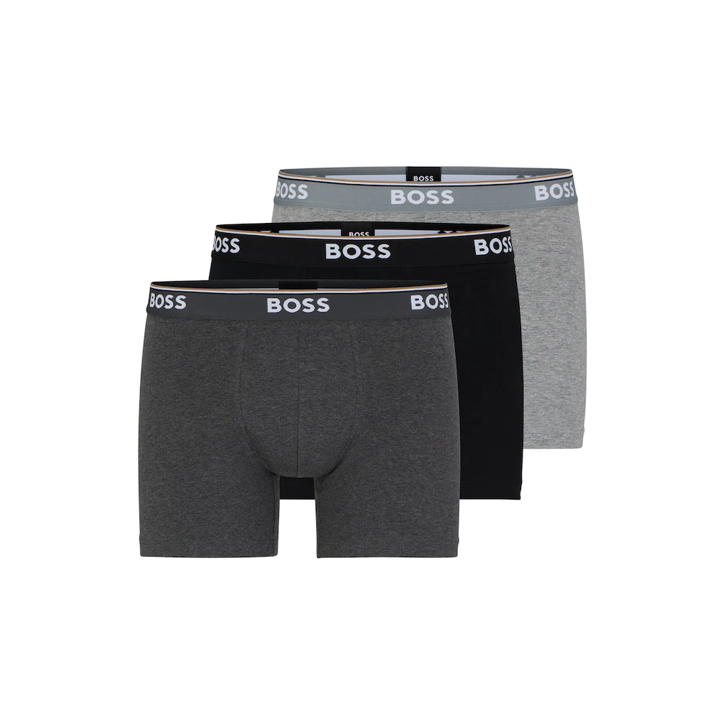 BOSS Langer Boxer »Boxer Brief 3P« (Packung 3er-Pack) mit farblich passendem Webbund kaufen
