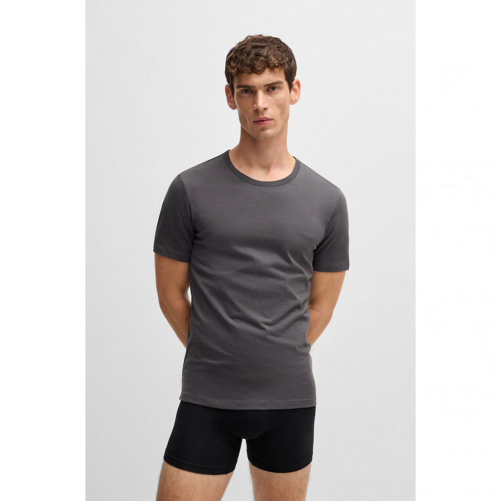 BOSS T-Shirt »Rundhals BOSS ONE X David Beckham« (Packung 3 Tlg. 3er-Pack) Mit Dezentem BOSS Logo-Print