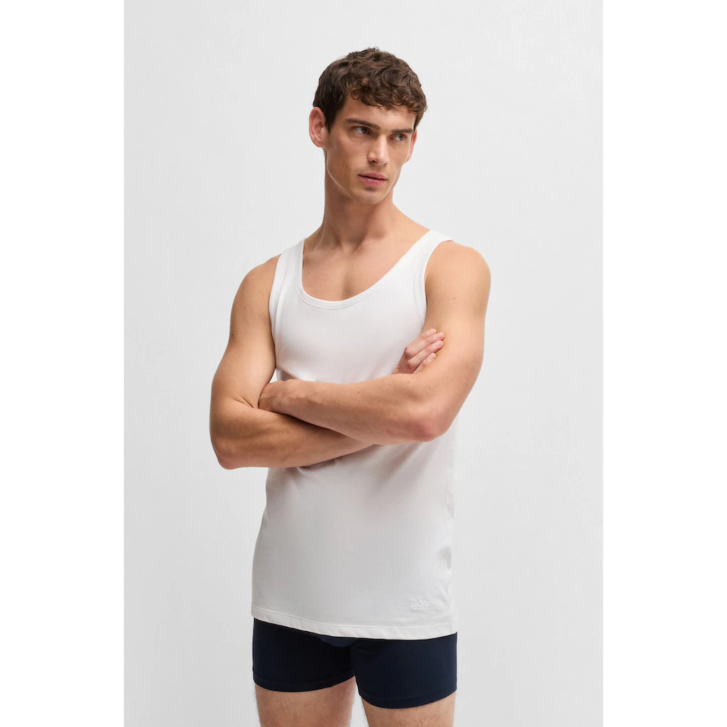 BOSS Unterhemd »Tank Top 3P CO« (Packung 3 St.) Mit Rippbündchen Bestellen