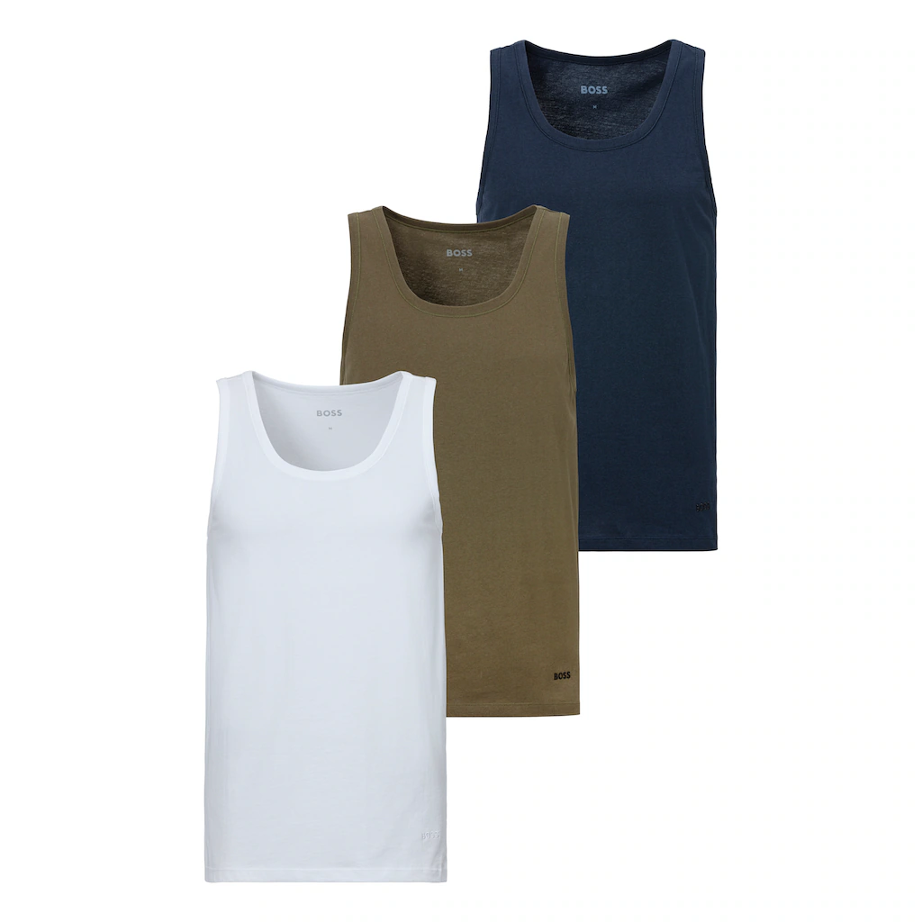 BOSS Unterhemd »Tank Top 3P CO« (Packung 3 St.) mit Rippbündchen bestellen