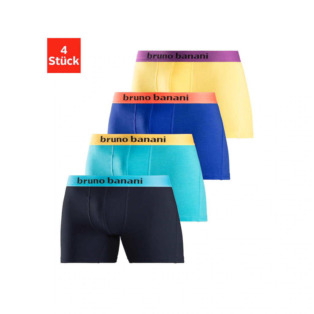 Bruno Banani Boxer »Boxershorts für Herren« (Packung 4 St.) mit längerem Bein und auffälligen Logobund kaufen