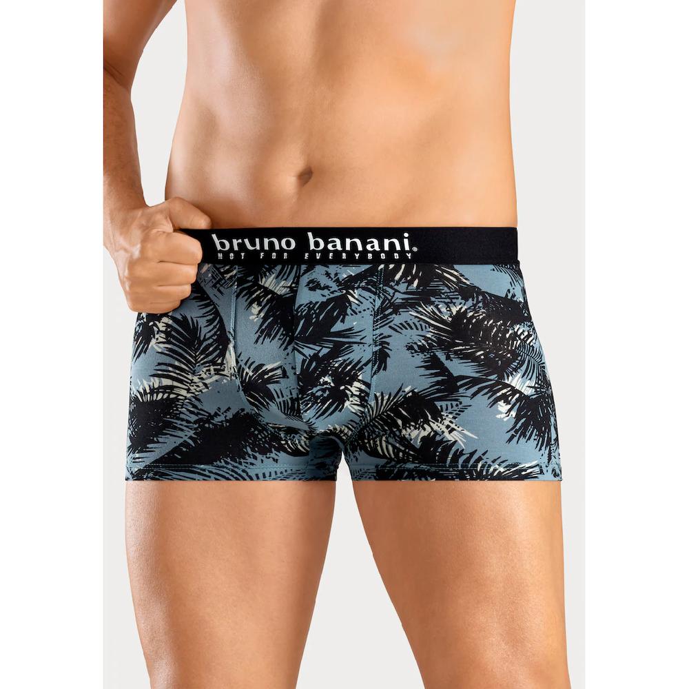Bruno Banani Boxer »Boxershorts Für Herren« (Packung 4 St. 4er-Pack) Mit Palmendruck Und Unifarben Aus Baumwollmischung ▷ Für