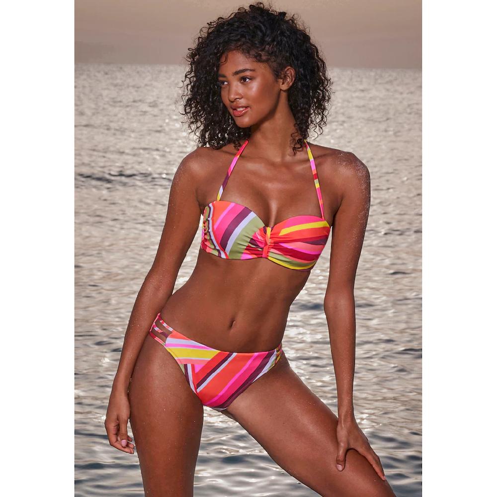 Bruno Banani Bügel-Bandeau-Bikini mit grafischem Druck bestellen