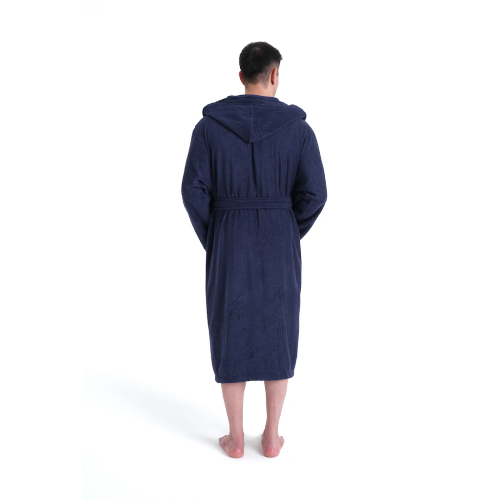 Bruno Banani Herrenbademantel »Clement Ideal Für Sauna & Spa Hotelbademantel Morgenmantel« (1 St.) 100% Baumwolle Einfarbig Glänzende Streifen-Bordüre Taschen S-4XL
