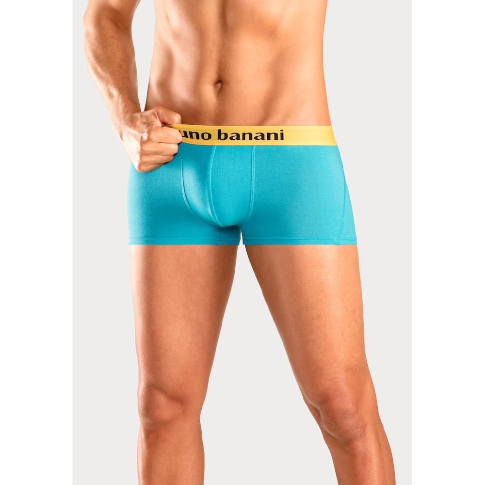 Bruno Banani Hipster (Packung 4 St.) Knapp Sitzende Boxershorts Mit Logo Webbund Aus Baumwollmischung