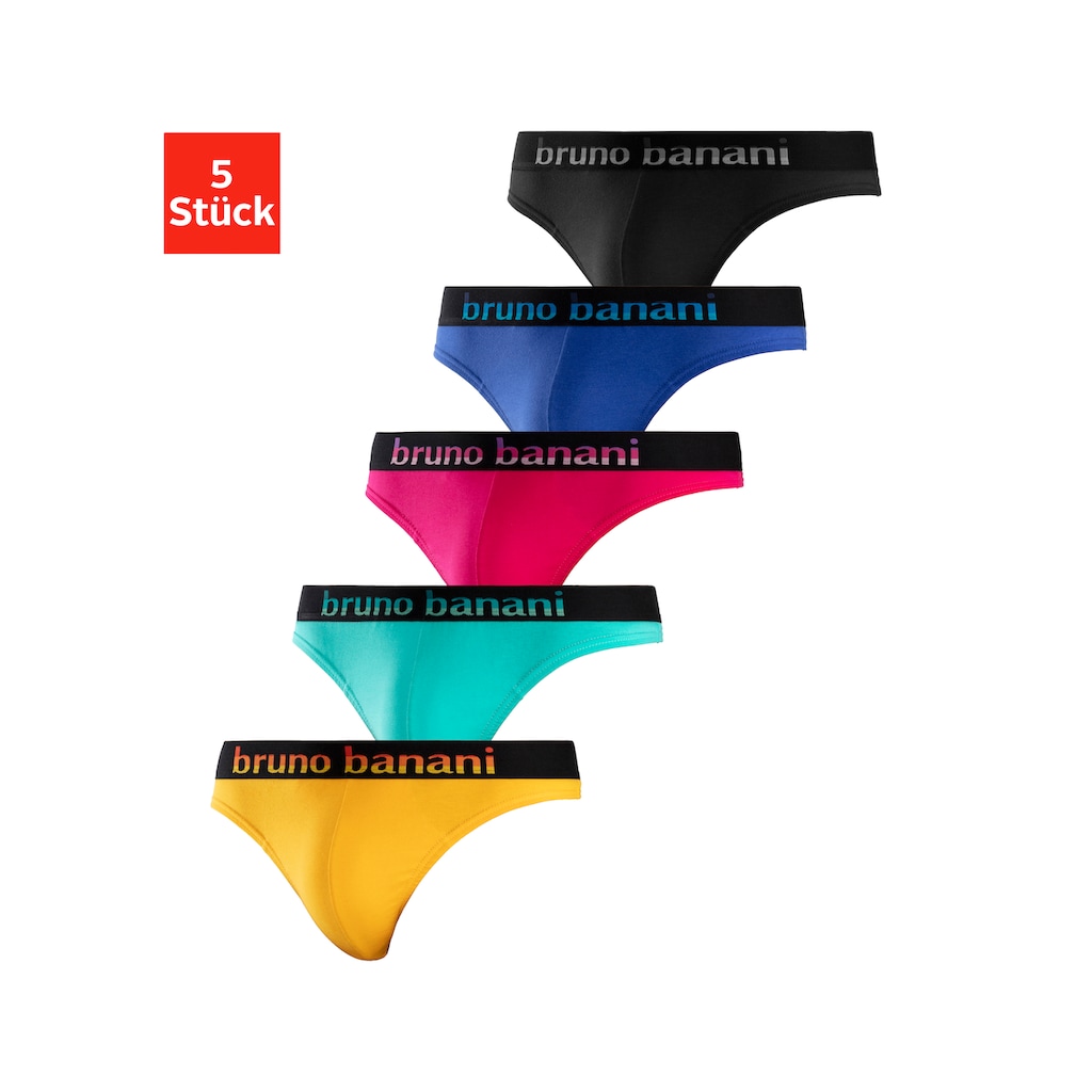 Bruno Banani String (Packung 5 St.) mit Streifen Logo Webbund kaufen