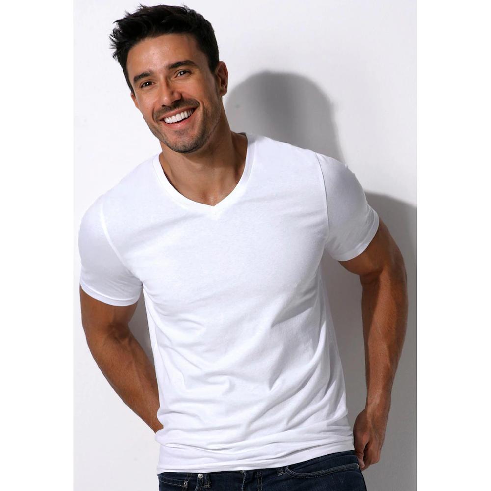 Bruno Banani T-Shirt (3 Tlg. 3er-Pack) Mit V-Ausschnitt Perfekte Passform Aus Elastischer Baumwolle