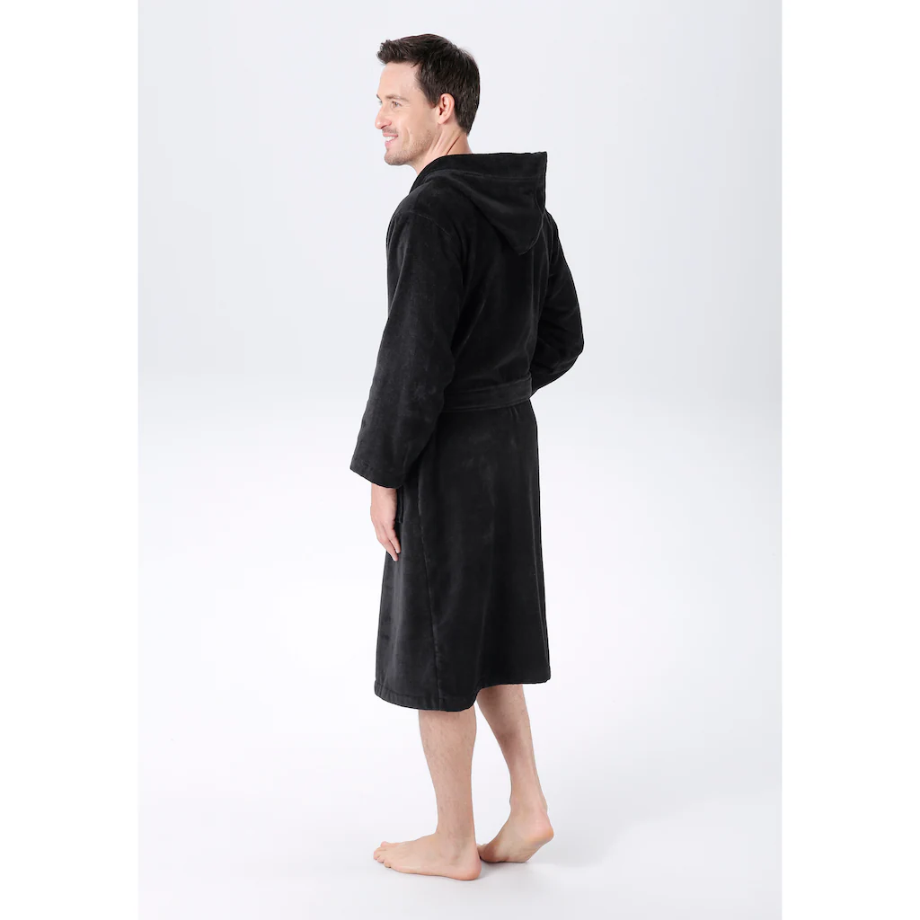 Bruno Banani Unisex-Bademantel »Daniel Ideal Für Sauna & Spa Hotelbademantel Morgenmantel« (1 St.) Damen & Herren Bademantel Lang Mit Taschen S-5XL