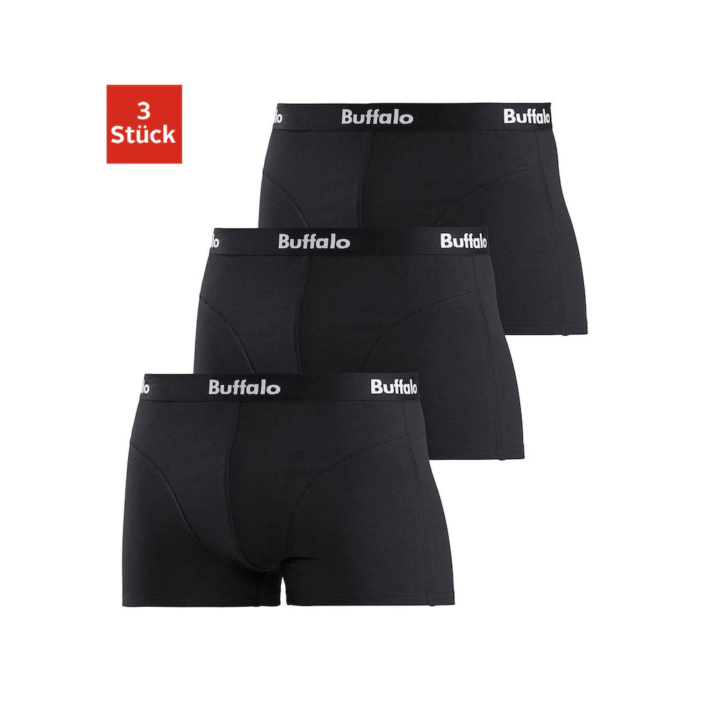 Buffalo Boxer »Boxershorts für Herren« (Packung 3 St.) mit Overlock-Nähten vorn ▷ für