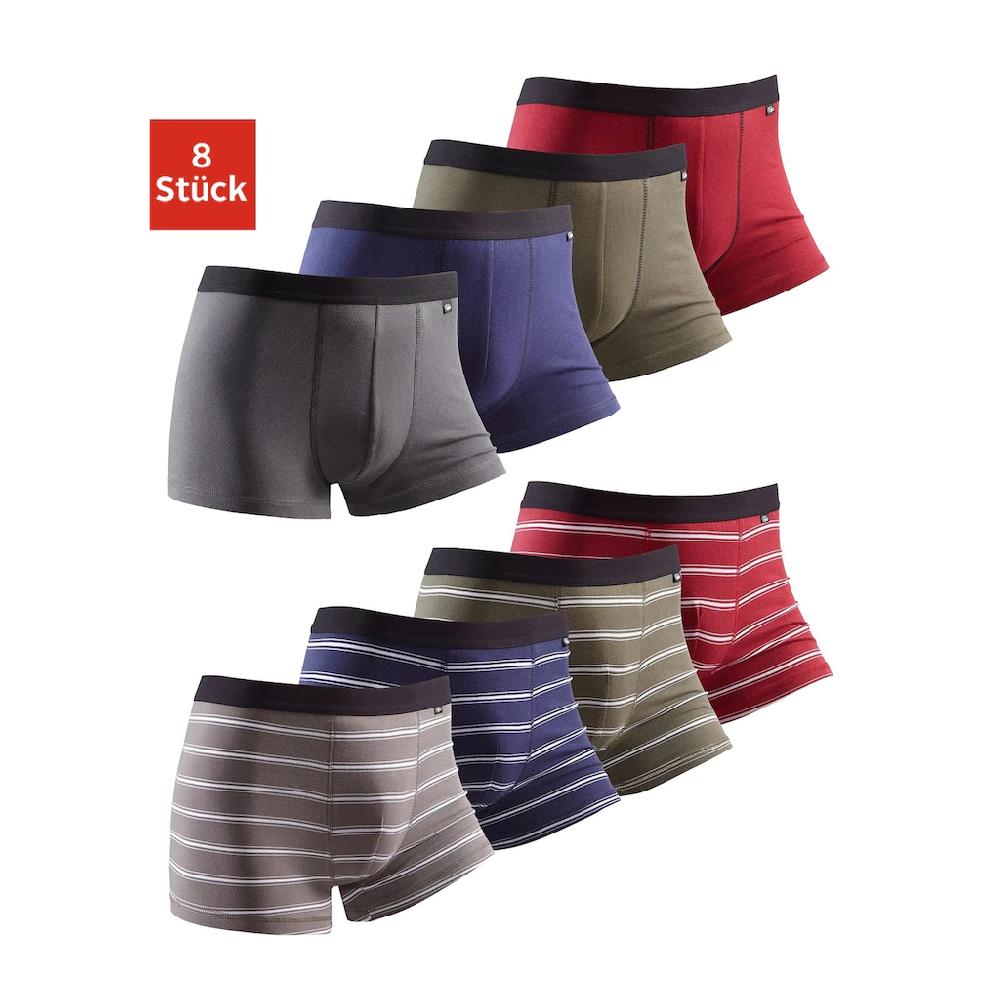 Buffalo Boxer »Boxershorts für Herren« (Packung 8 St.) mit kontrastfarbigem Webbund ▷ für
