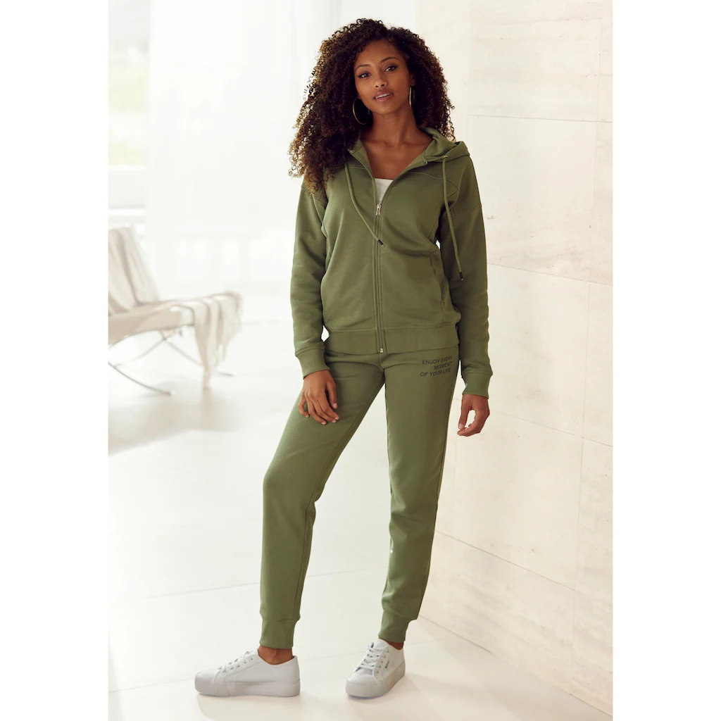 Buffalo Kapuzensweatjacke Mit Statement Druck Loungeanzug