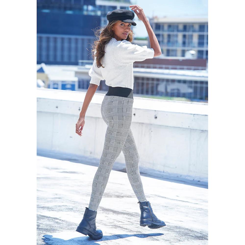 Buffalo Leggings Im Glencheck-Design Elastisch Modisch