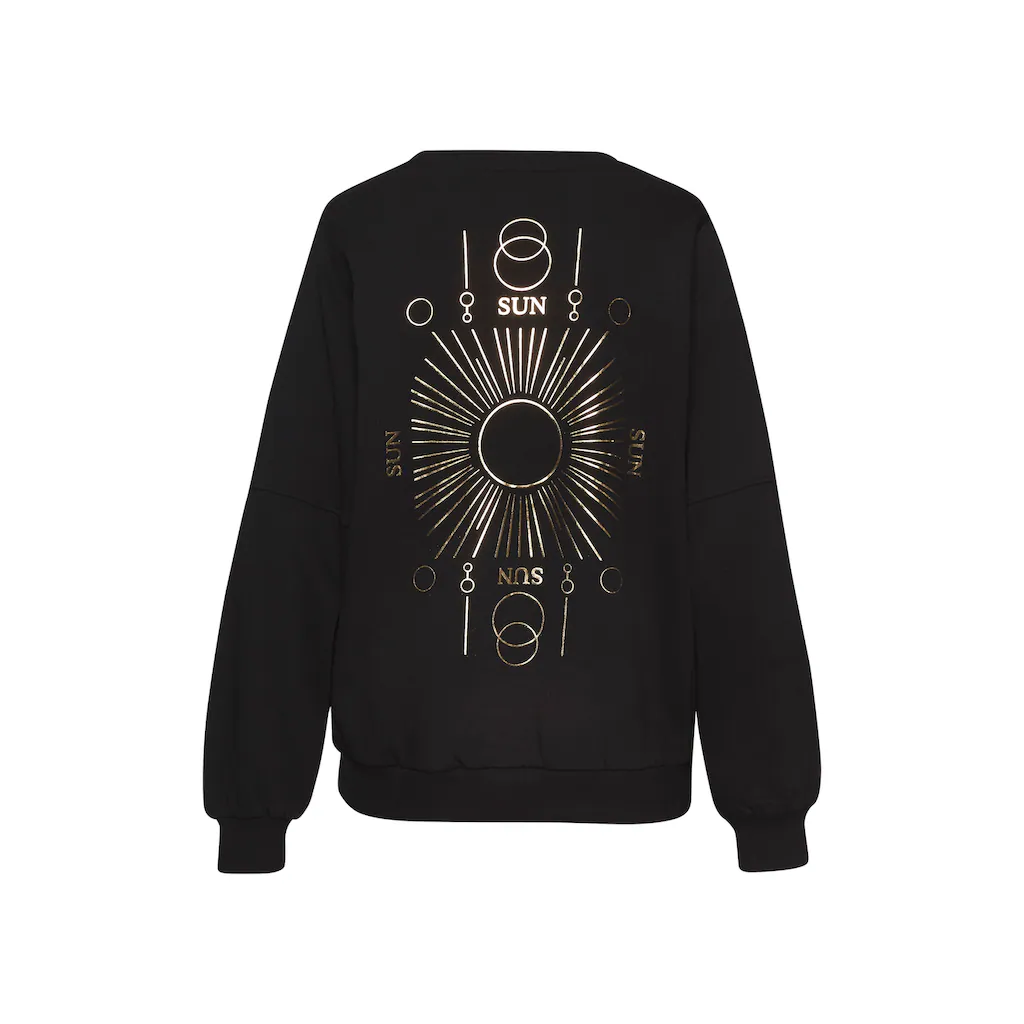 Buffalo Sweatshirt Loungeshirt Mit Großem Rückenprint- Mit Glanz-Effekt Loungewear