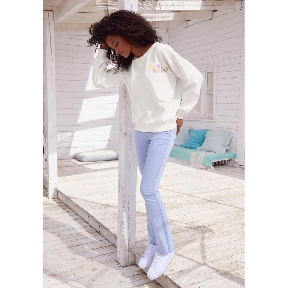 Buffalo Sweatshirt Mit Rippbündchen Und Sunshine Druck Loungewear