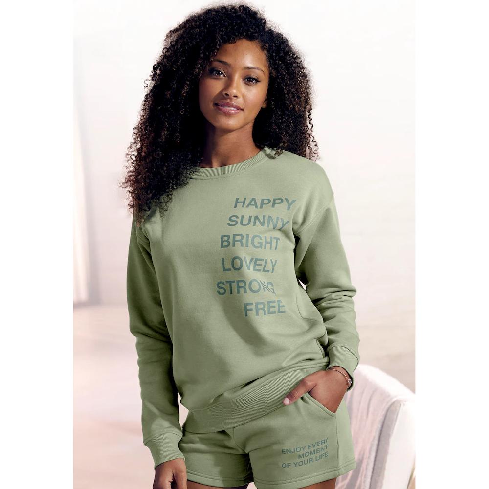 Buffalo Sweatshirt mit Statement Druck Loungeanzug