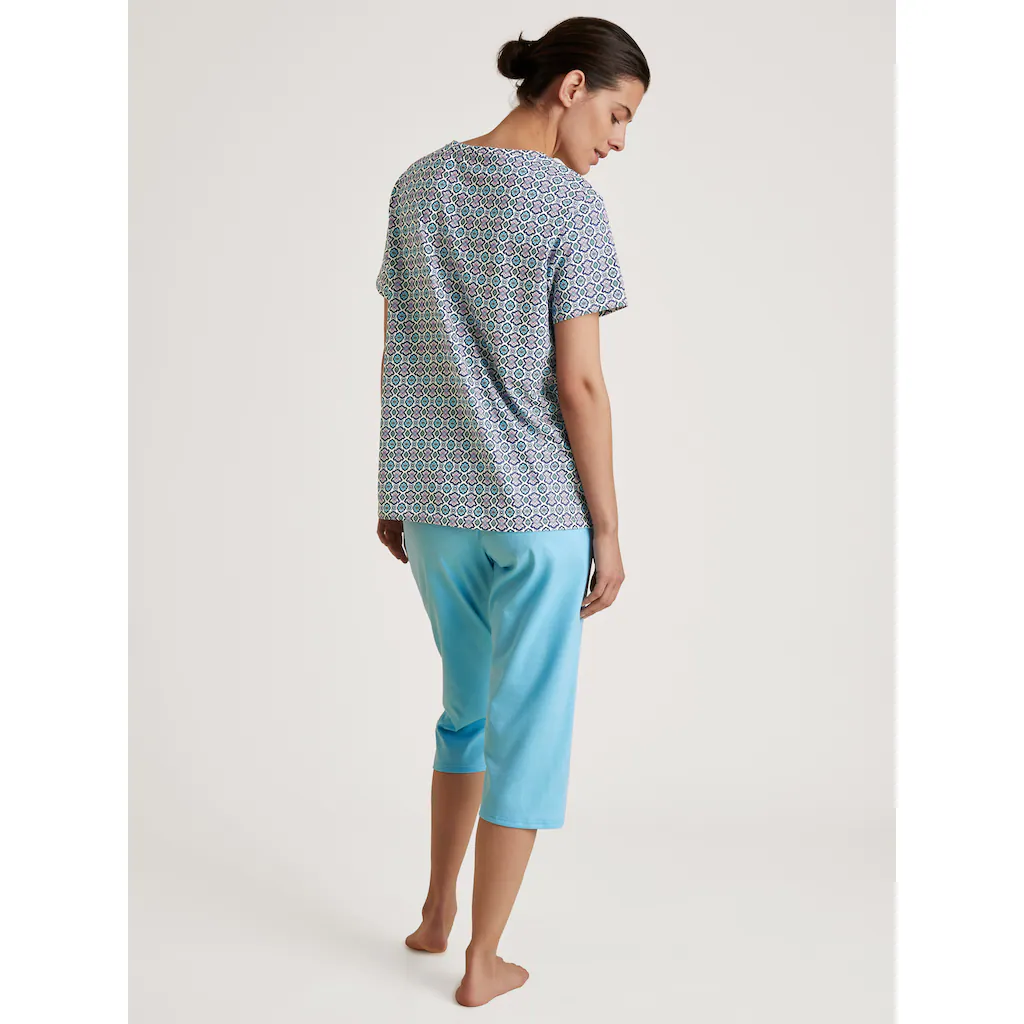 CALIDA Capri-Pyjama (2 Tlg.) Kurzarm-Shirt Mit Rundhalsausschnitt Und überschnittenen Schultern Kaufen