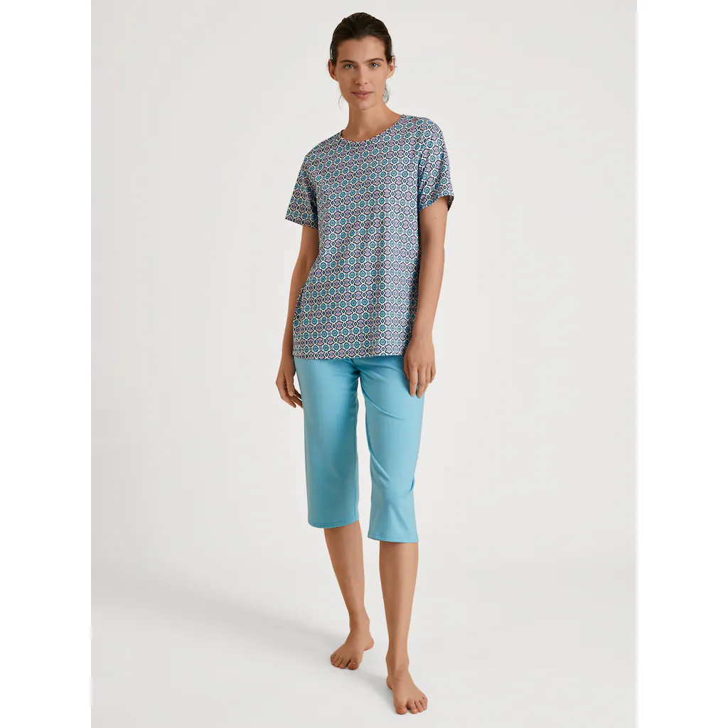 CALIDA Capri-Pyjama (2 tlg.) Kurzarm-Shirt mit Rundhalsausschnitt und überschnittenen Schultern kaufen